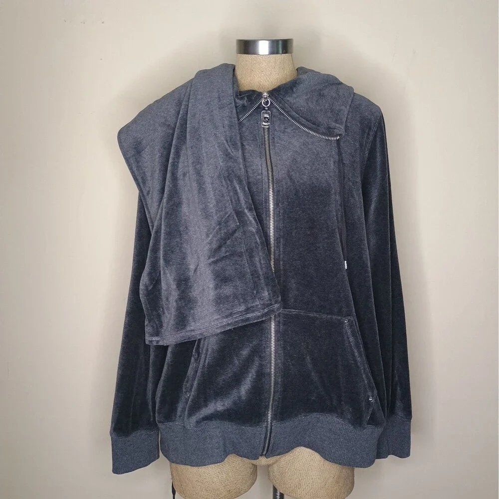 MICHAEL Michael Kors 2 Piece Tracksuit Set Womens Plus Sz 2X Gray Stretch Velour
